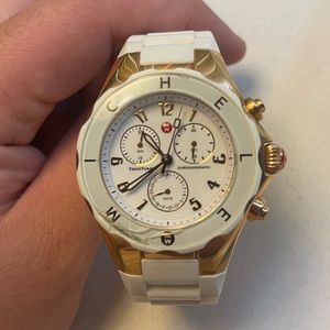 Michele Tahitian Jelly Bean MWW12D0000015 Wrist Watch for Women - Cracked Face